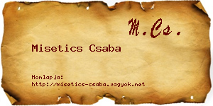 Misetics Csaba névjegykártya
